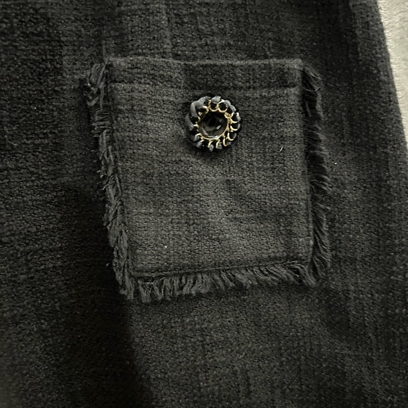 Karl Lagerfeld Paris tweed mini black dress - Picture 2 of 12